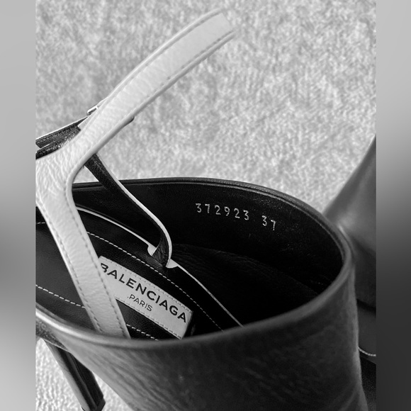 BALENCIAGA Leather Heel Sandals Black Size 37 EU - Picture 6 of 6